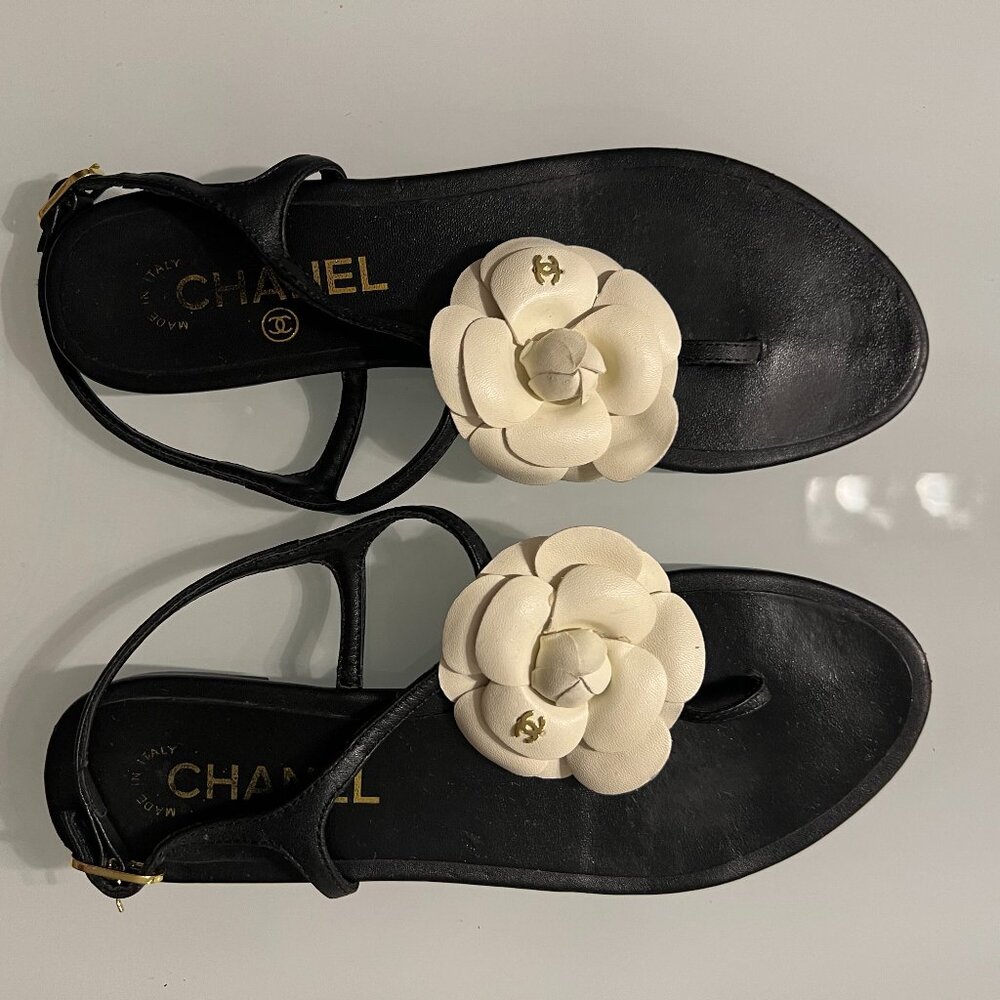 Chanel-Camilia Sandals/CC/Black/37